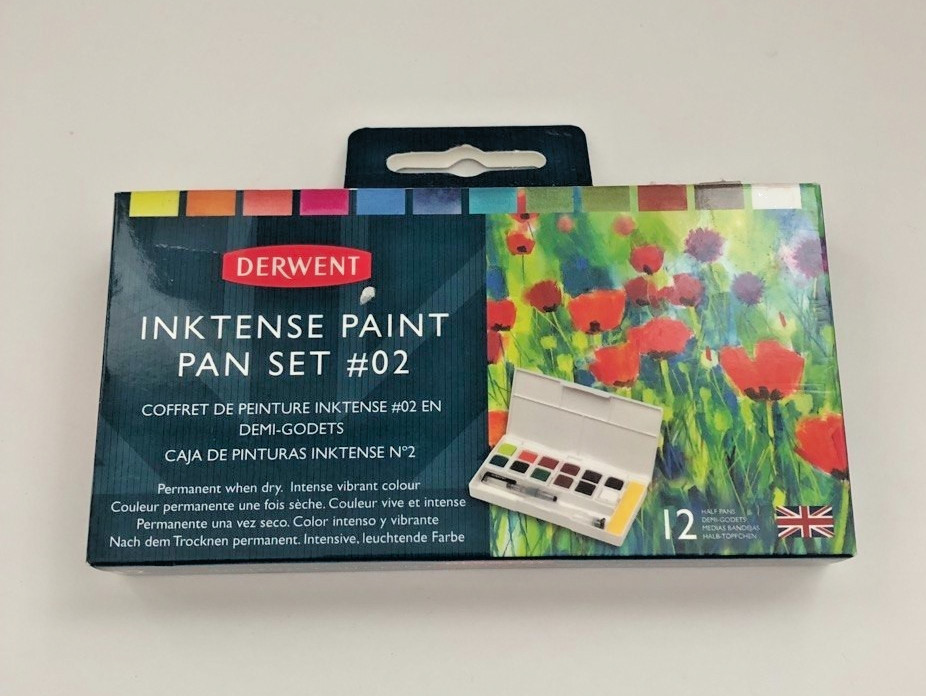 Derwent Inktense Paint Pan Palette Travel Set #02 Pack of 12