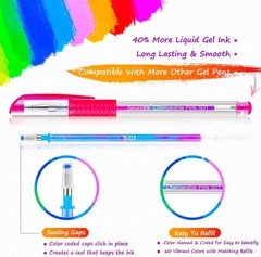 Soucolor Gel Pens for Adult Coloring Books, Deluxe 120 Pack-60 120, Black