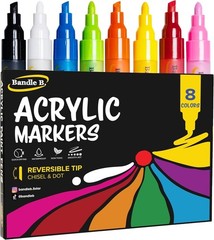 Acrylic Paint Markers-Set of 8 Paint Pens for Art,Fabric,Coloring and Journaling