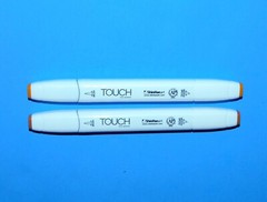 SHINHAN TOUCH DUAL-TIP TWIN ARTIST MARKERS MARIGOLD & TERRA COTTA