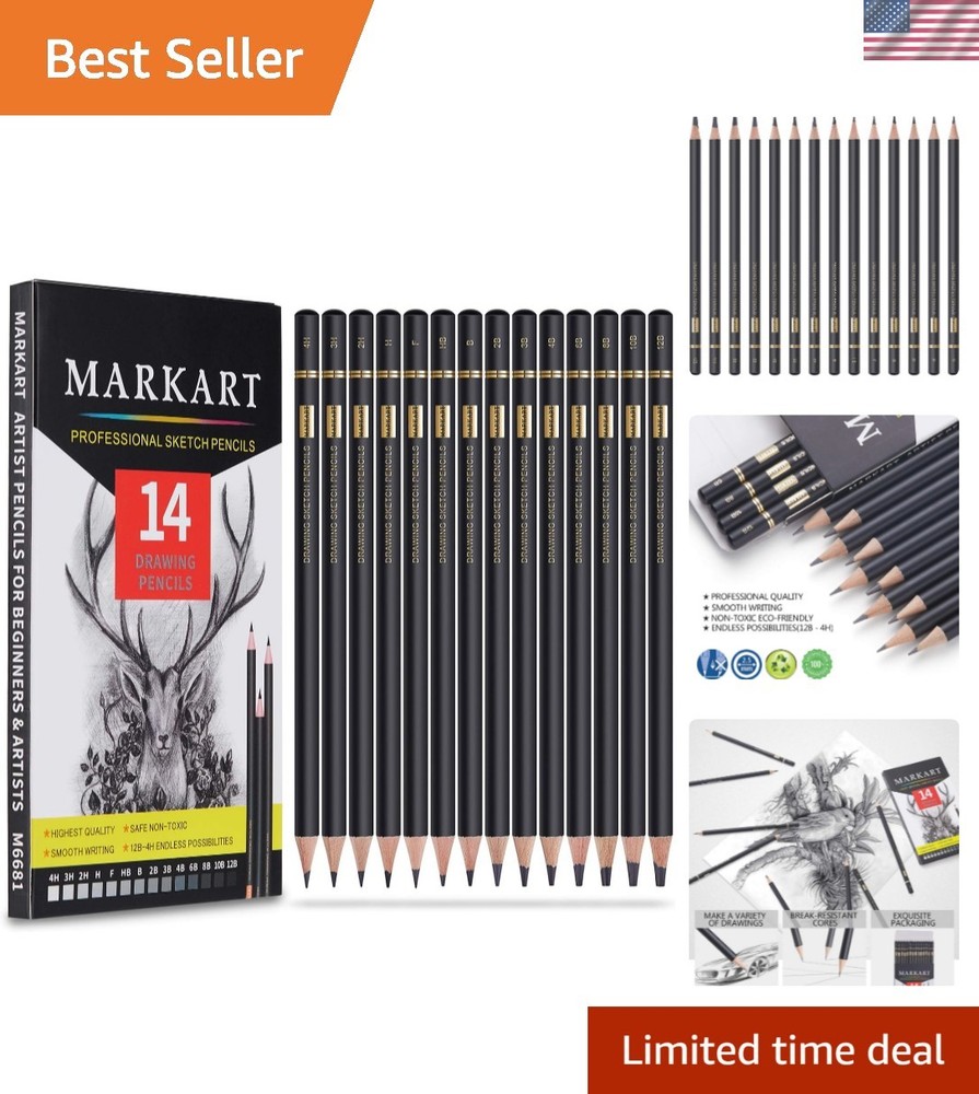 Complete Graphite Pencil Collection – 14 Professional-Grade Drawing Tools