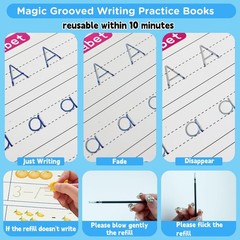 Handwriting Book Practice for Kids,Reusable Grooved Handwriting Books, Writin…