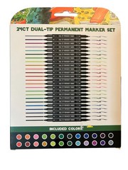 24 Count Dual-Tip Permanent Marker Set ((NIB))