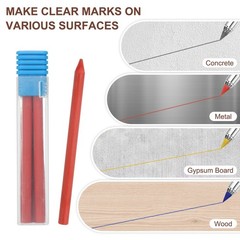 8Pcs 5.6mm 2B Carpenter Pencil Refill, Solid Dry Pencil Refill, Red