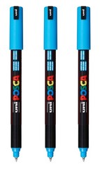 3 PCS Light Blue PC1MR WaterBased Paint Markers Extra Fine Tip 0.7mm