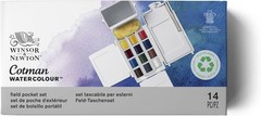 Winsor & Newton Cotman FIELD POCKET SET Watercolour Paint Set of 12, Half NEW!