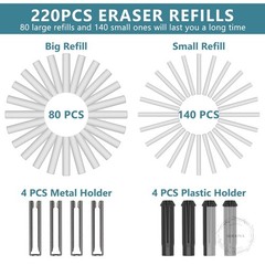 Electric Eraser, USB C Rechargeable Pencil Eraser with 220 Eraser Refills, 2 Era