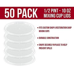 Full Case of 100 Paint Mixing Cups with 50 Lids – 10oz 1/2 Pint, Calibrated Rati