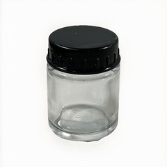 10pk Airbrush 3/4oz Glass Jar Bottles with Plastic Lids, Store Paint Siphon Feed