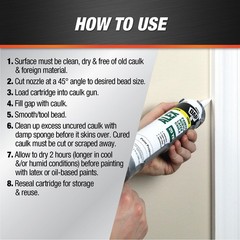 DAP Alex Painter’s Acrylic Latex Caulk, White, 10.1 oz. (Pack of 3), White