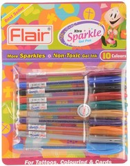 Flair Xtra Sparkle Glitter 10 Colors Gel Pen ( 1 SET ) – Free Shipping