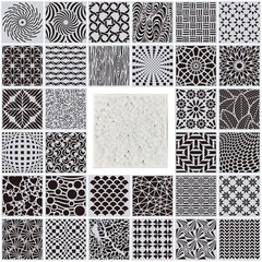 32 Pack Geometric Stencils 6 x 6 Inch Painting Templates for Scrapbooking Coo…