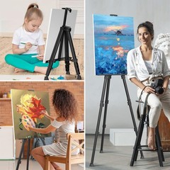 Aluminum Tripod Easel – Sturdy Table/Floor Painting Stand