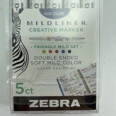 Zebra Mildliner Double Ended Highlighter Marker Set/Brush Pen Marker Set 5 each