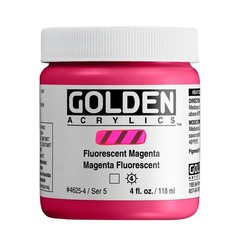 Heavy Body Acrylics by GOLDEN, Fluorescent Magenta, 4 fl. oz. Jar, Profession…