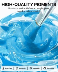 500 ML Acrylic paint Set 8 Colors (16.9 oz), Large Bottles Non Toxic Acrylic Pai