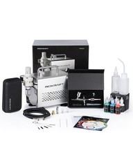 Airbrush Kit with Air Compressor- 1/6 HP Quiet Air Compressor, Gravity Airbru…