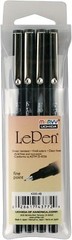 4300-4B Marvy LePen Marker, Micro Fine Plastic Tip, Black Ink, Pack of 4