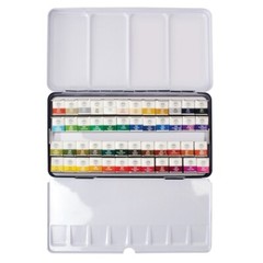 MUNGYO Professional Half Pan Size Watercolor Set of 48 Colors MWPH-48