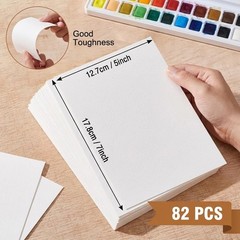 82 Sheets 5×7 Watercolor Paper Bulk, 110 lb/230 GSM Cold inches, White
