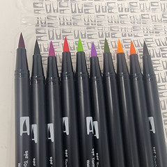 Tombow Dual Brush Pen Art Watercolor Markers 10-Pack Retro Colors Blendable Tips