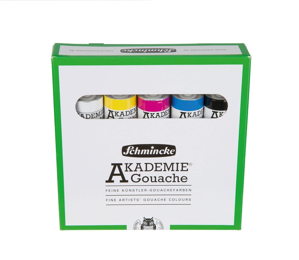 – AKADEMIE® Gouache, 5 x 0,68 fl oz / 20 ml tubes, 72 205 097, 5 basic colors…