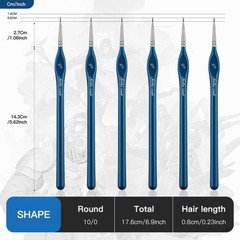 Detail Paint Brushes10/0, 6PC Extra fine Detail Miniature Paint Brush Very Fi…