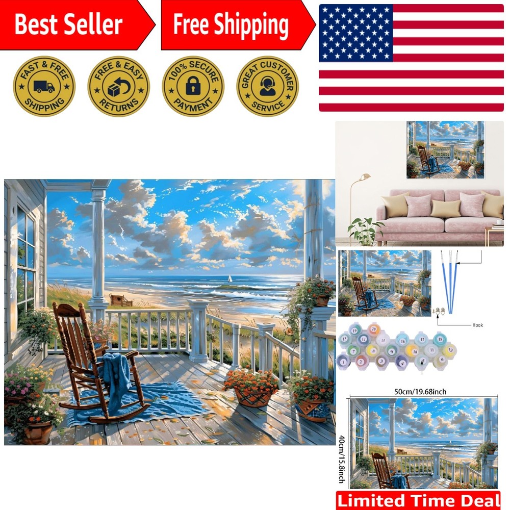 Transform Your Space: 16×20 Beach Paint by Numbers for Adults and Beginners