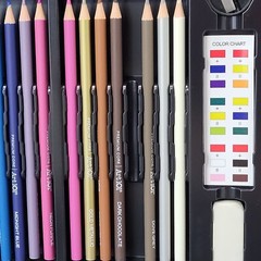Deluxe DM Creations Water Color & Crayon Art Sketch-Kit in Wooden Case