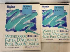 Bienfang 538 Watercolor LOT of 2 Sketch Pad 9×12; 11×15 28 sheets