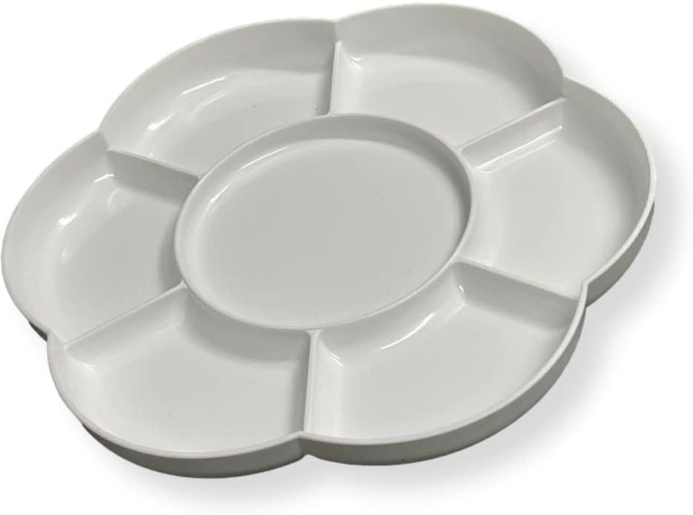 AP004 Plastic Flower-Shaped Palette; for Use with Watercolor, Gouache, Acrylic a