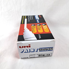 Uni Paint Marker SET OF 6 WHITE Oil Base Broad Thick Line PX-30 Chisel Tip