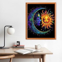 Lxmsja Moon Paint by Numbers Kit for Adults, Sun 16×20 inches, black#419