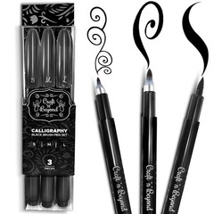 Craft ‘n’ Beyond Calligraphy Brush Pens Pack of 3 Small, Medium and Large Mar…