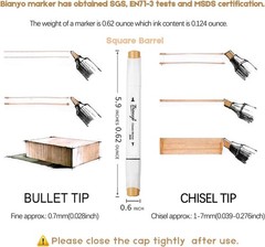 12 Skin Tone Alcohol Markers, Dual Tip Fine & Chisel Markers for Coloring, Portr