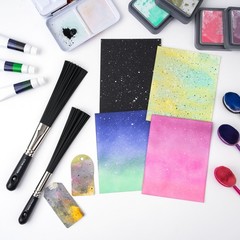 Flat/Round Splatter Brush,Abstract Art Brush for Adding Speckles Splatters Spots