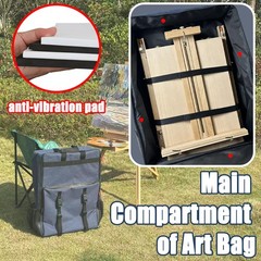 French Easel Backpack for Plein Air Painting, Comfortable Carrying Bag blue
