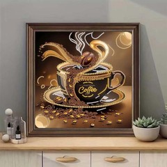 5D Special Shape Diamond Art Kits, Coffee Cup 12 X 12 X 0.15 Inches, SH133