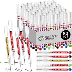 80 Pcs Multi-purpose Deep Hole Marker Pens Long Head Drill Deep Nib Marker Wa…