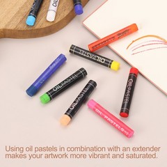 6 Pcs Black Oil Pastels Soft Oil Chalk Pastels Color Crayon for Art Beginners