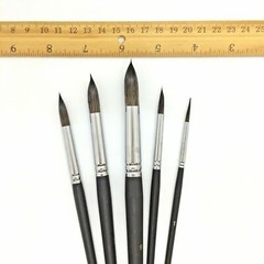 XDT Watercolor Mop Round Tip 5 Pc Set Artist Paint Brushes Russian Blue Squirrel