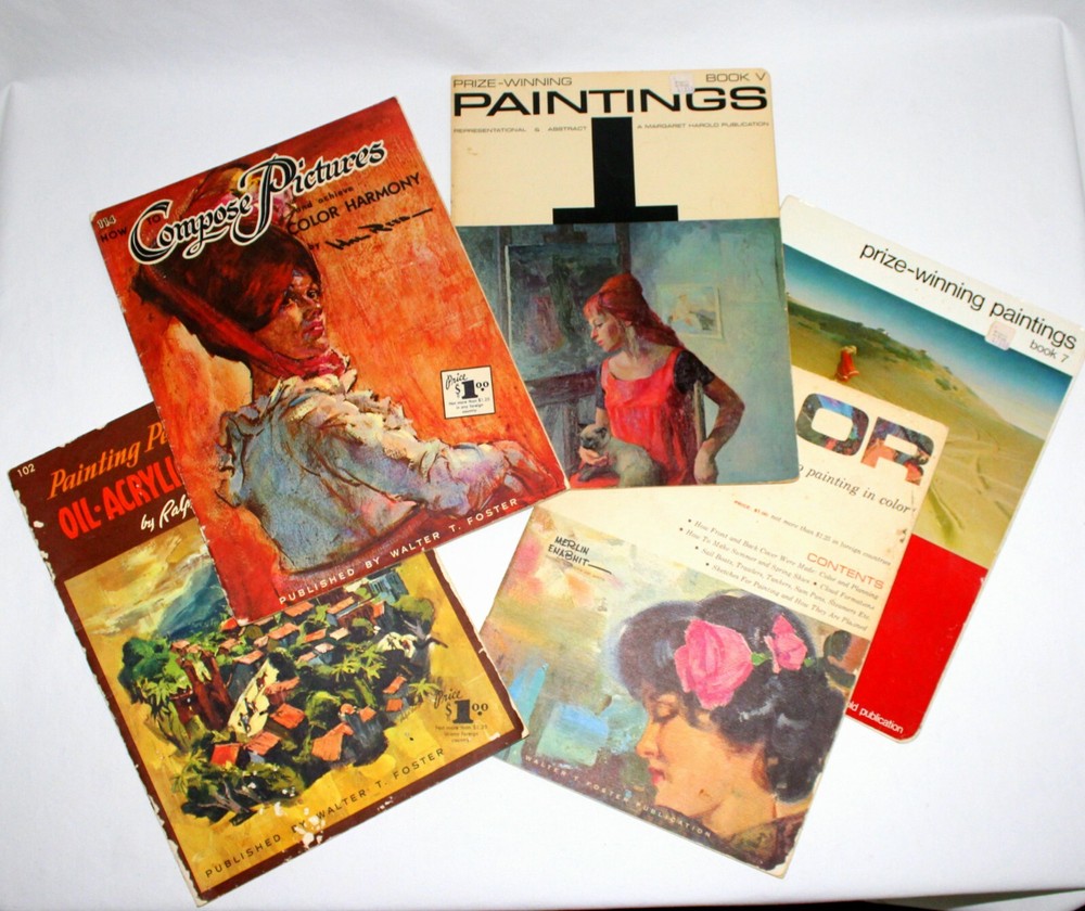 Walter Foster Painting Books 5 Vintage 13 3/4 x 10 1/4 How To Paperback