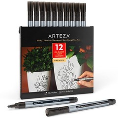 Oil Based Paint Markers 12pack Black 1.3 Mm Permanent Pens Waterproof Craft And