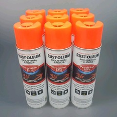 9-Pack Rust-Oleum Fluorescent Orange Precision Line Inverted Marking Paint 17 oz