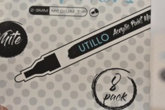UTILLO CRAFT Acrylic Paint Markers White 2-3mm Medium Tip Lot Of 3 8-Pack