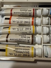 Vintage Winsor & Newton Water Colours 10 Tubes 5ML Each Series 1