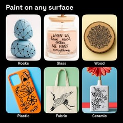 5 Black Paint Pen for Rock, Glass, Ceramic, Wood, Tire, Fabric, Metal, Canvas…