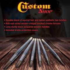 Custom Shop Set of 6 Lettering Quill 6-Brush Lettering, Black,nickel