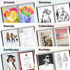 11×14 Binder with Sleeves (Black), 24 Pockets Display 48 Pages, Large Folder …