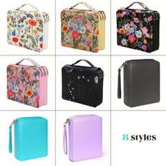 Colored Pencil Case with Zipper Flower 120 Slots Pattern Art Drawing Pencil Bag